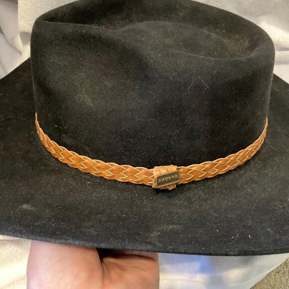 Akubra black "Snowy River" pure fur felt hat - size 58 - Picture 6 of 7